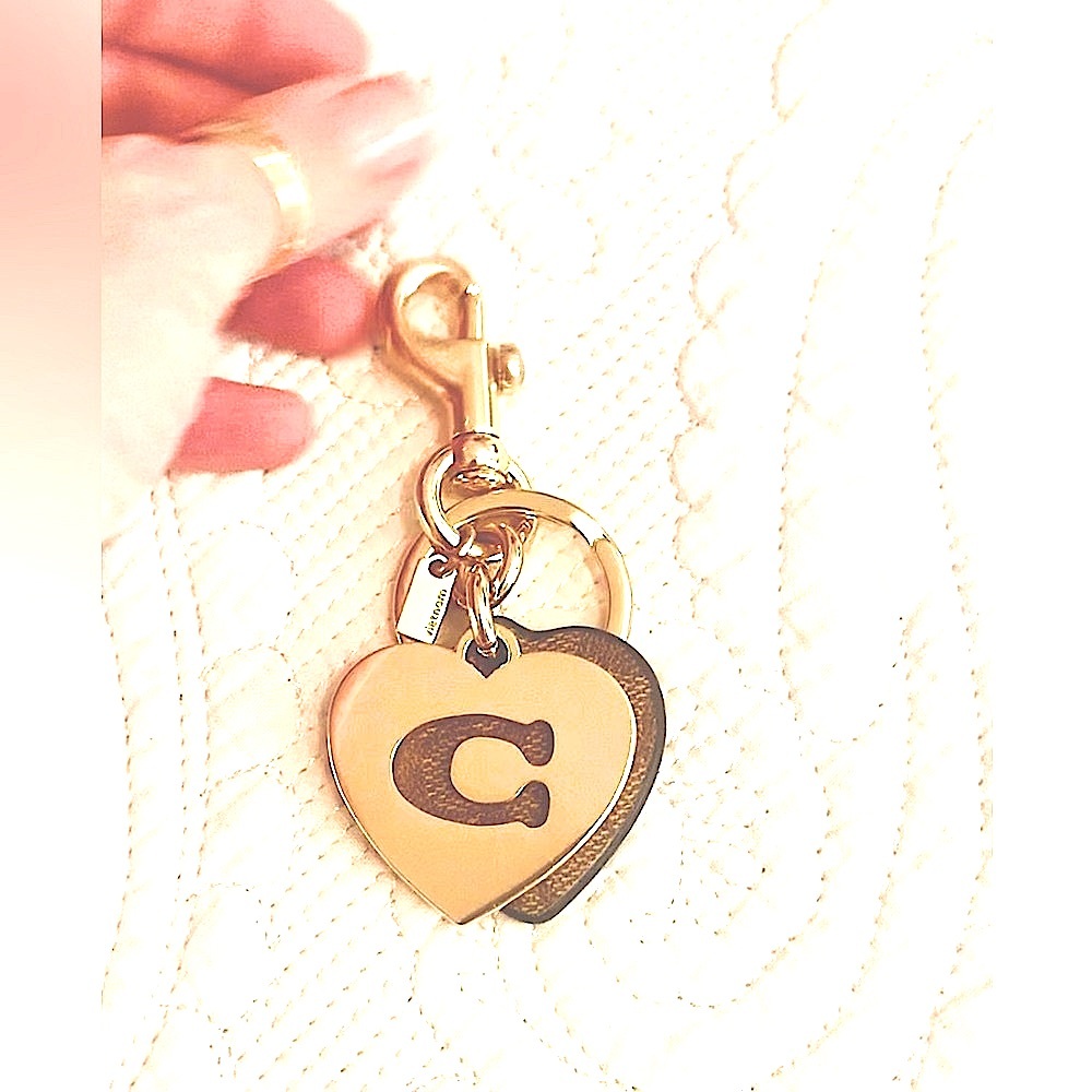 Coach Charm keychain heart logo